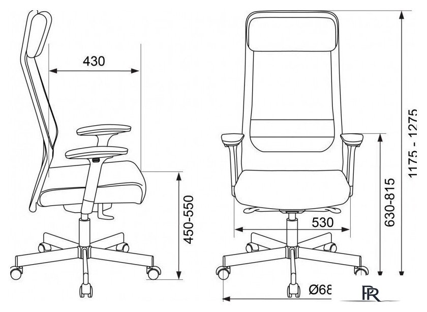 Офисное кресло Бюрократ T-995 (черный TW-01, сетка/ткань) - Изображение №13 — Интернет-магазин ПроЗаказ