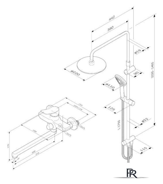 Душевая система  AM.PM X-Joy F40885A94 - Изображение №2 — Интернет-магазин ПроЗаказ