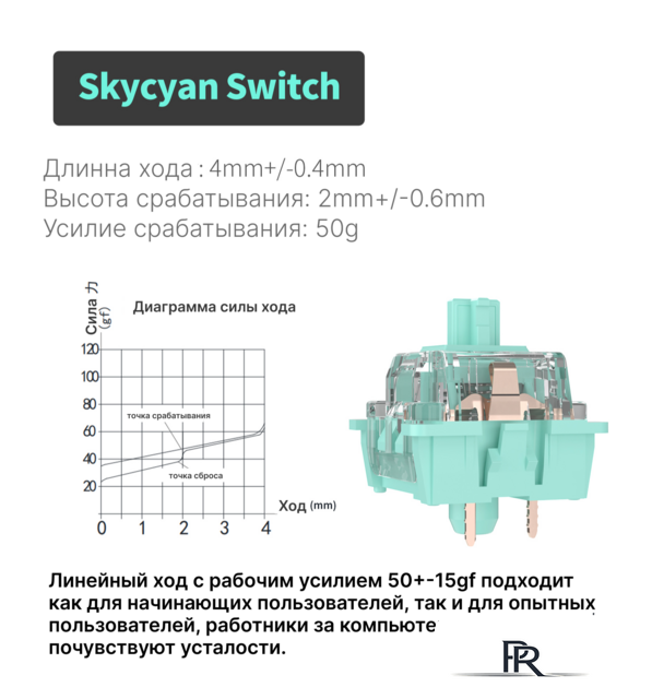 Клавиатура Royal Kludge RK-H81 RGB White Night (RK Cyan) - Изображение №8 — Интернет-магазин ПроЗаказ
