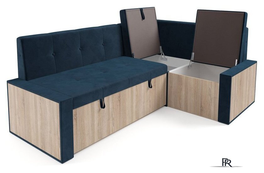 Угловой диван Мебель-АРС Таллин 191x83x121 (темно-синий Luna 034) - Изображение №4 — Интернет-магазин ПроЗаказ