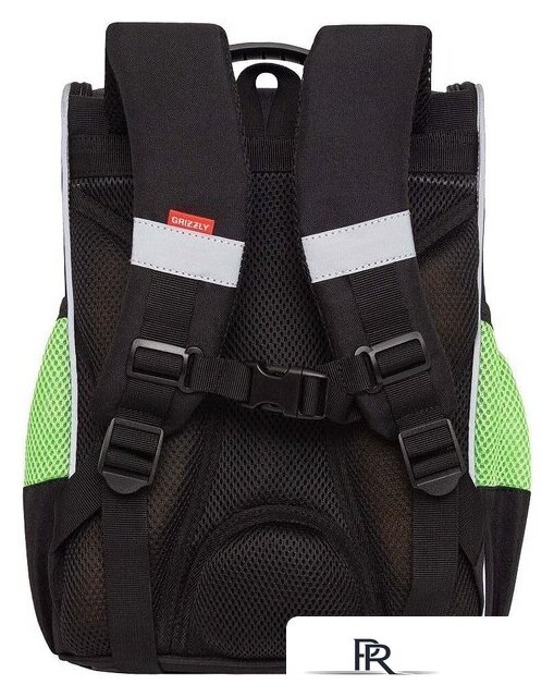 Школьный рюкзак Grizzly RAm-585-8 (черный/салатовый) - Изображение №2 — Интернет-магазин ПроЗаказ