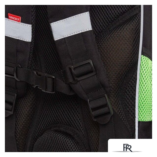 Школьный рюкзак Grizzly RAm-585-8 (черный/салатовый) - Изображение №7 — Интернет-магазин ПроЗаказ