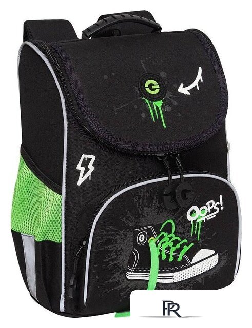 Школьный рюкзак Grizzly RAm-585-8 (черный/салатовый) - Изображение №1 — Интернет-магазин ПроЗаказ
