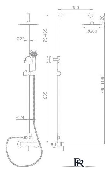 Душевая система  Ledeme L72405 - Изображение №6 — Интернет-магазин ПроЗаказ
