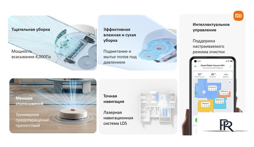 Робот-пылесос Xiaomi Robot Vacuum S10+ B105 (европейская версия, белый) - Изображение №18 — Интернет-магазин ПроЗаказ