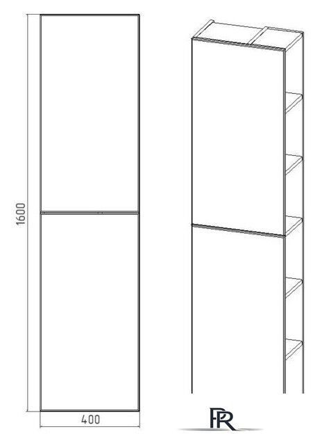  Viant Шкаф-пенал Бостон VBOS400G-PENP - Изображение №4 — Интернет-магазин ПроЗаказ