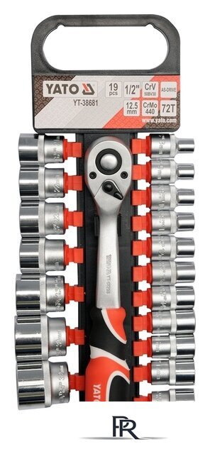 Набор трещотка с головками Yato YT-38681 (19 предметов) - Изображение №1 — Интернет-магазин ПроЗаказ