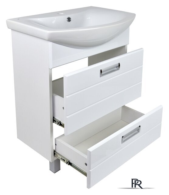  Doratiz Тумба Вега 60 с двумя ящиками под умывальник Балтика 60 (белый) - Изображение №4 — Интернет-магазин ПроЗаказ