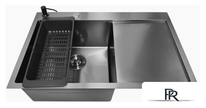 Кухонная мойка Stellar Decor S7850NB-L-D (нано черный) - Изображение №2 — Интернет-магазин ПроЗаказ