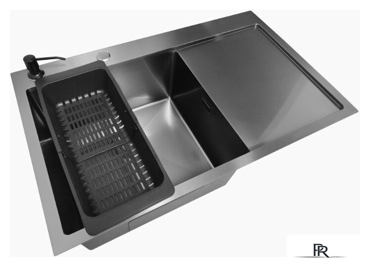 Кухонная мойка Stellar Decor S7850NB-L-D (нано черный) - Изображение №3 — Интернет-магазин ПроЗаказ