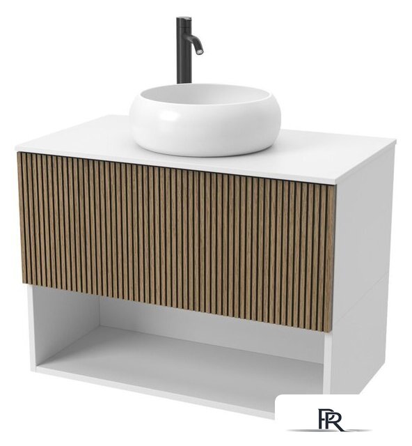  ЗОВ Тумба под умывальник Кито-2 2K80LW0MRMC-LDSPW (белый/тростник) - Изображение №1 — Интернет-магазин ПроЗаказ
