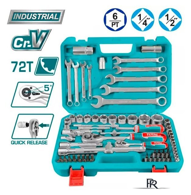 Универсальный набор инструментов Total THT421802 (82 предмета) - Изображение №1 — Интернет-магазин ПроЗаказ