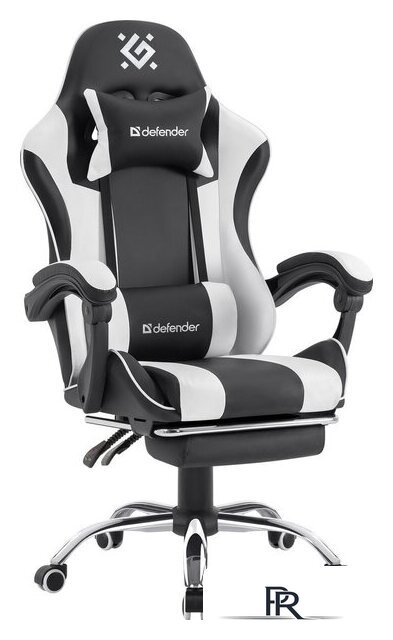 Игровое (геймерское) кресло Defender Tios (черный/белый) - Изображение №1 — Интернет-магазин ПроЗаказ