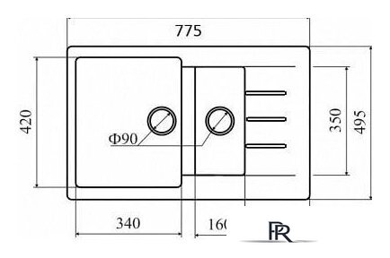 Кухонная мойка Zigmund & Shtain Rechteck 775.2 (молодое шампанское) - Изображение №2 — Интернет-магазин ПроЗаказ