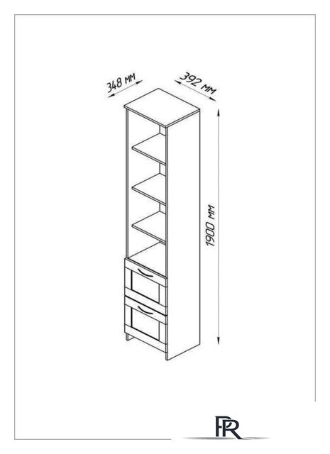 Стеллаж Mio Tesoro Сириус 2 ящика 39x190 2.02.07.140.3 (сонома) - Изображение №4 — Интернет-магазин ПроЗаказ