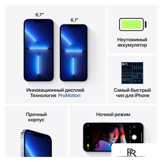 Смартфон Apple iPhone 13 Pro 128GB Восстановленный by Breezy, грейд B (небесно-голубой) - Изображение №8 — Интернет-магазин ПроЗаказ