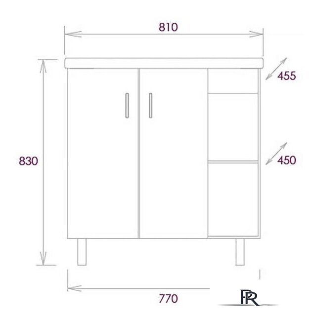  Onika Тумба под умывальник Тимбер 80.10 108045 - Изображение №4 — Интернет-магазин ПроЗаказ
