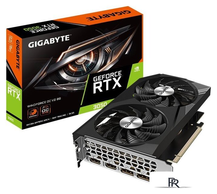 Видеокарта Gigabyte GeForce RTX 3050 Windforce OC V2 8G GV-N3050WF2OCV2-8GD - Изображение №2 — Интернет-магазин ПроЗаказ
