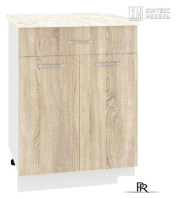Шкаф напольный Кортекс-мебель Корнелия Лира НШ60р1ш (дуб сонома/мадрид) - Изображение №1 — Интернет-магазин ПроЗаказ