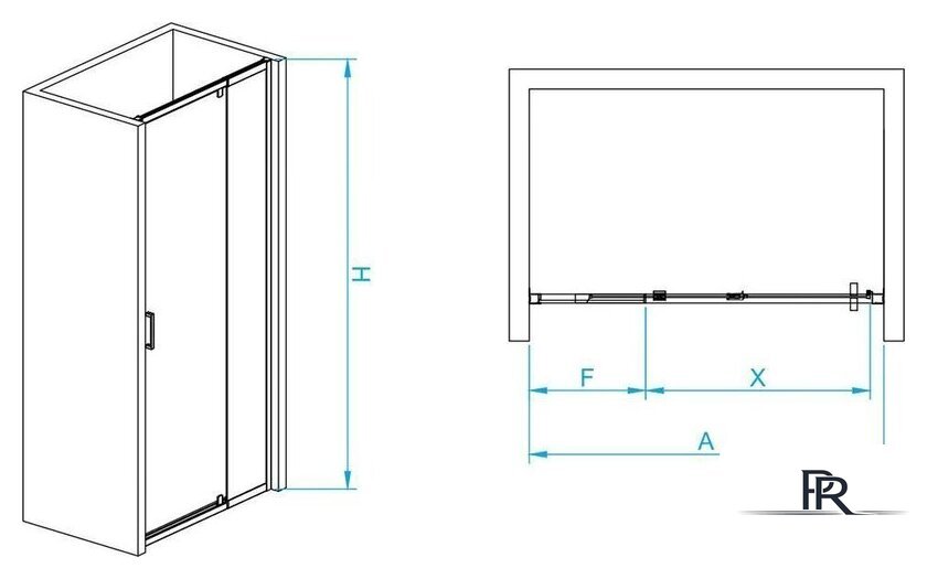 Душевая дверь RGW PA-008-B 350800812-14 110 (черный/прозрачное стекло) - Изображение №2 — Интернет-магазин ПроЗаказ