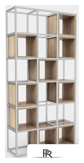 Стеллаж Hype Mebel Грос 105x210 (белый/дуб галифакс натуральный) - Изображение №1 — Интернет-магазин ПроЗаказ