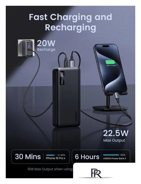Внешний аккумулятор Ugreen PB312 20000mAh (черный) - Изображение №10 — Интернет-магазин ПроЗаказ
