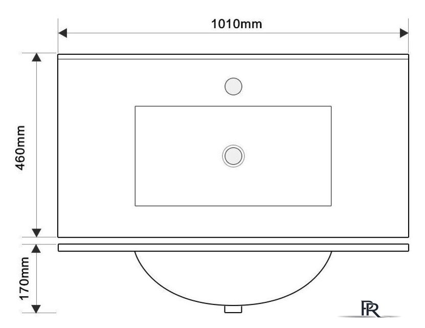  ЗОВ Тумба с умывальником Парма 100 P100LA0MWMC1A-OL100 (аттик/белый матовый/алюминий) - Изображение №5 — Интернет-магазин ПроЗаказ