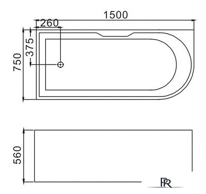Ванна Grossman GR-2201L 150x75 - Изображение №3 — Интернет-магазин ПроЗаказ