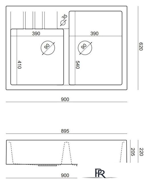 Кухонная мойка Quadron HCQB9062U1_BS - Изображение №4 — Интернет-магазин ПроЗаказ