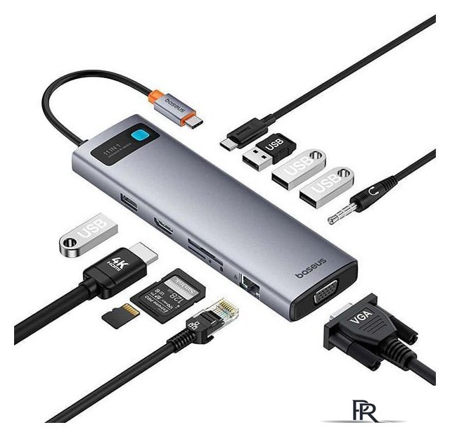 Док-станция Baseus Metal Gleam Series 11-Port Hub B00030709811-00 - Изображение №4 — Интернет-магазин ПроЗаказ