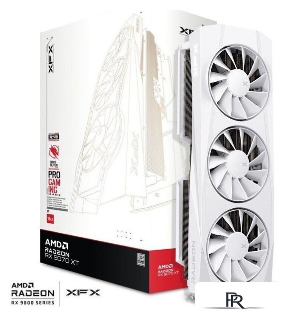 Видеокарта XFX Quicksilver AMD Radeon RX 9070 XT White Gaming Edition RX-97TQICKW9 - Изображение №2 — Интернет-магазин ПроЗаказ