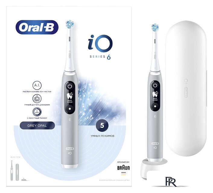 Электрическая зубная щетка Oral-B iO 6 (серый опал) - Изображение №1 — Интернет-магазин ПроЗаказ