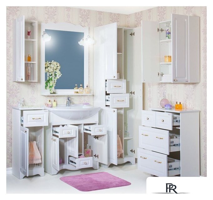  Бриклаер Шкаф-пенал Анна 52 (белый глянец) - Изображение №4 — Интернет-магазин ПроЗаказ