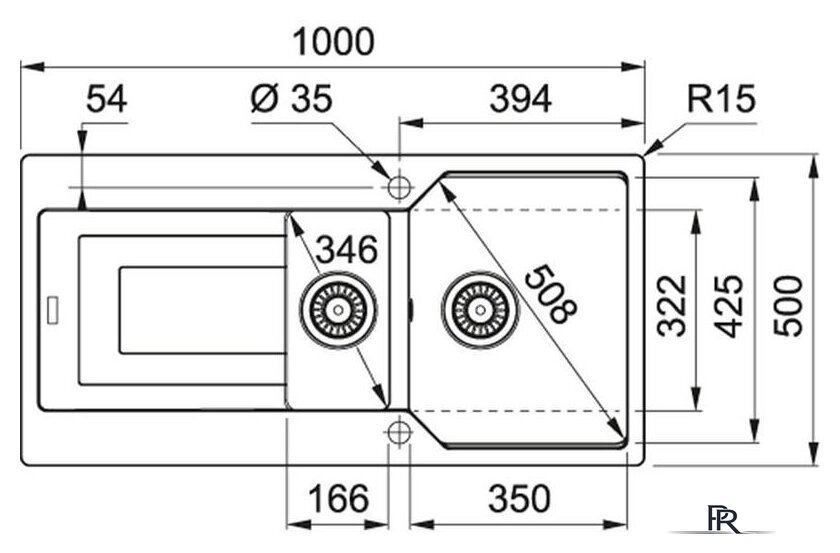 Кухонная мойка Franke UBG 651-100 (миндаль) - Изображение №2 — Интернет-магазин ПроЗаказ
