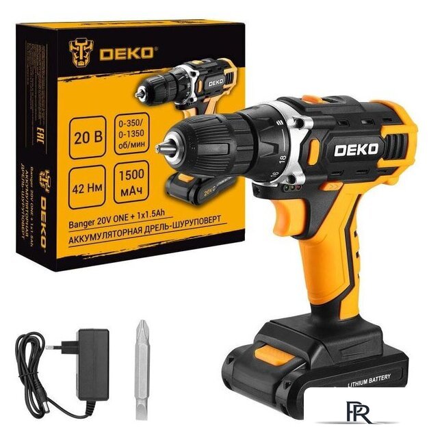 Дрель-шуруповерт Deko Banger 20V ONE + 083-1042 (с 1-им АКБ) - Изображение №1 — Интернет-магазин ПроЗаказ