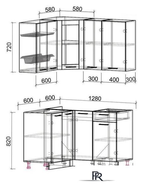 Готовая кухня Интерлиния Мила 12x13 без столешницы (вудлайн кремовый/антрацит) - Изображение №2 — Интернет-магазин ПроЗаказ