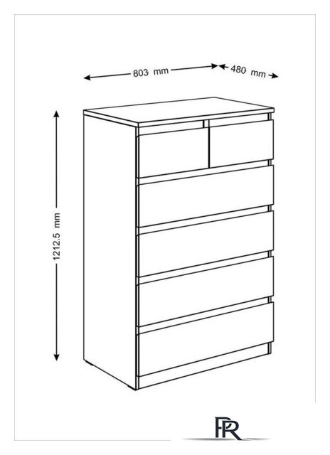 Комод Mio Tesoro Мальта 6 ящиков 80x121 2.05.02.100.1 (белый) - Изображение №5 — Интернет-магазин ПроЗаказ