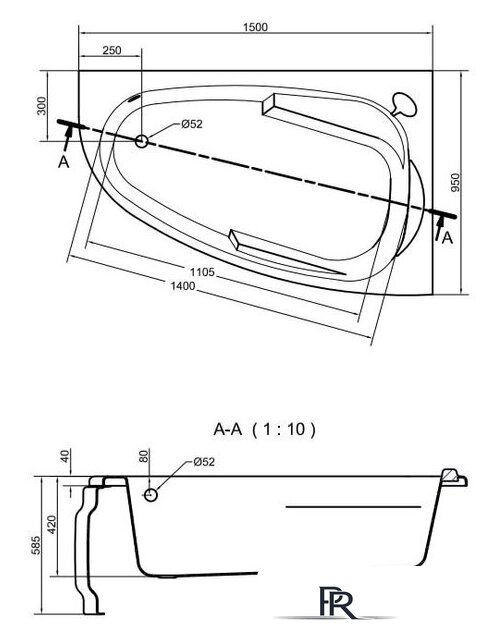 Ванна Cersanit Joanna 150x95 R (с экраном и каркасом) - Изображение №7 — Интернет-магазин ПроЗаказ