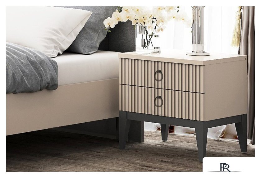 Тумба Ангстрем Хилтон спальня ХТ-302.03 (Д) исп.3 (Д2, кашемир серый) - Изображение №5 — Интернет-магазин ПроЗаказ