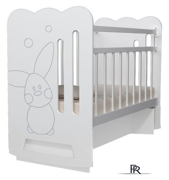 Классическая детская кроватка VDK Sweet Rabbit колесо-качалка с маятником (белый) - Изображение №1 — Интернет-магазин ПроЗаказ
