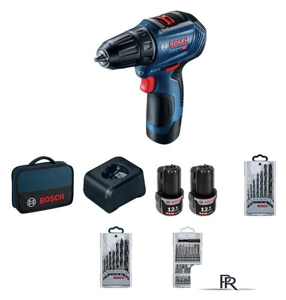 Дрель-шуруповерт Bosch GSR 12V-30 Professional 06019G9001 (с 2-мя АКБ, сумка, набор оснастки) - Изображение №1 — Интернет-магазин ПроЗаказ