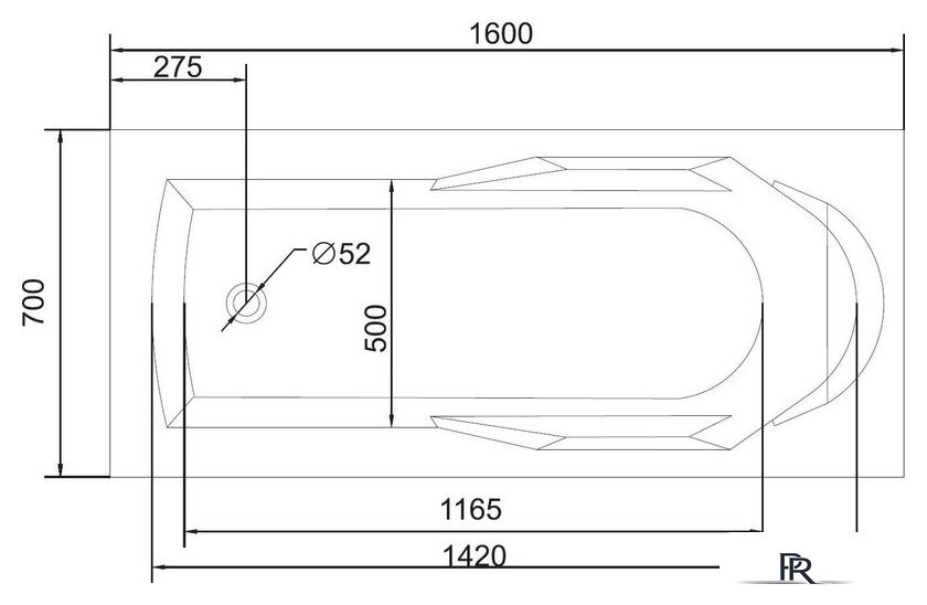 Ванна Cersanit Santana 160x70 - Изображение №3 — Интернет-магазин ПроЗаказ
