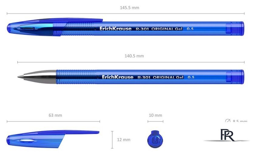 Набор гелевых ручек Erich Krause R-301 Original Gel Stick синий 42723 (3 шт) - Изображение №4 — Интернет-магазин ПроЗаказ