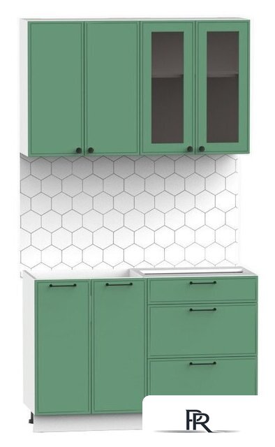 Готовая кухня Интермебель Лион-11 1.2м без столешницы (мята софт) - Изображение №1 — Интернет-магазин ПроЗаказ