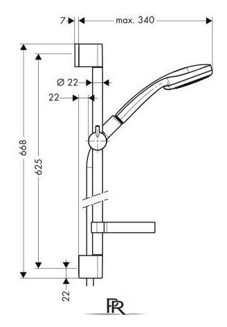 Душевой гарнитур  Hansgrohe Croma 100 Vario/Unica’C (27772000) - Изображение №2 — Интернет-магазин ПроЗаказ
