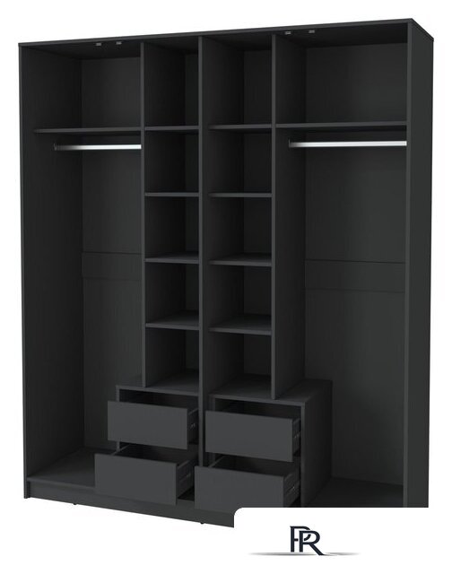 Шкаф распашной Интерлиния Концепт КТ-Ш4з (бетон/антрацит) - Изображение №3 — Интернет-магазин ПроЗаказ