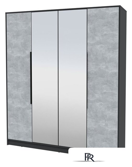 Шкаф распашной Интерлиния Концепт КТ-Ш4з (бетон/антрацит) - Изображение №1 — Интернет-магазин ПроЗаказ