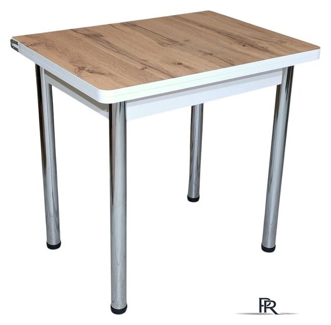 Кухонный стол СВД Юнио 80х60-120 013.П24.Х (дуб вотан/хром) - Изображение №1 — Интернет-магазин ПроЗаказ