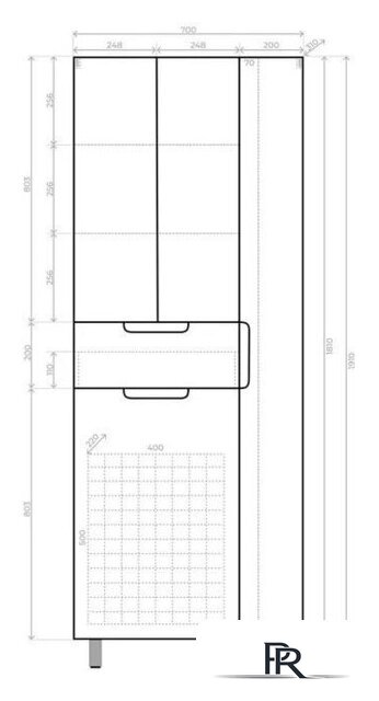  Style Line Шкаф-пенал Оптима 70 (напольный, корзина, отделение для халата) - Изображение №7 — Интернет-магазин ПроЗаказ