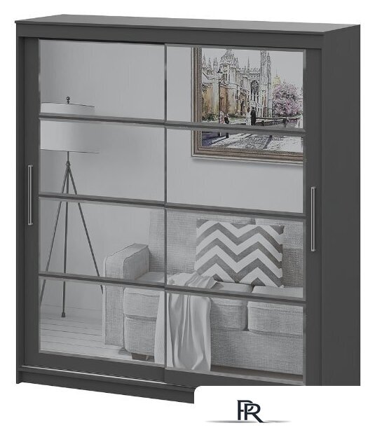 Шкаф-купе NN мебель К ШКП 3 2.0 Макс (графит серый) - Изображение №1 — Интернет-магазин ПроЗаказ